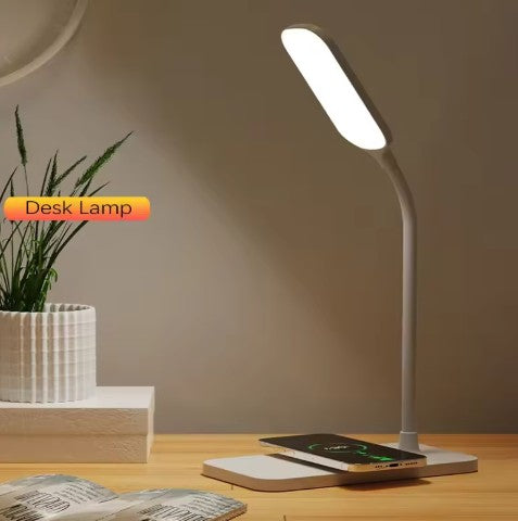 LED Desk Lamp with Wireless Charger & USB Port