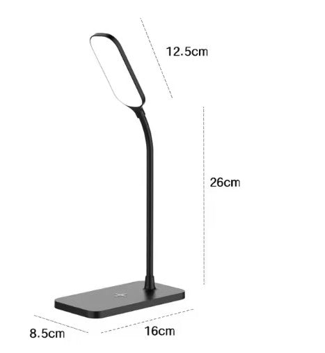 LED Desk Lamp with Wireless Charger & USB Port